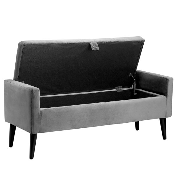 Ebern Designs Aslyn Upholstered Flip Top Storage Bench & Reviews Wayfair